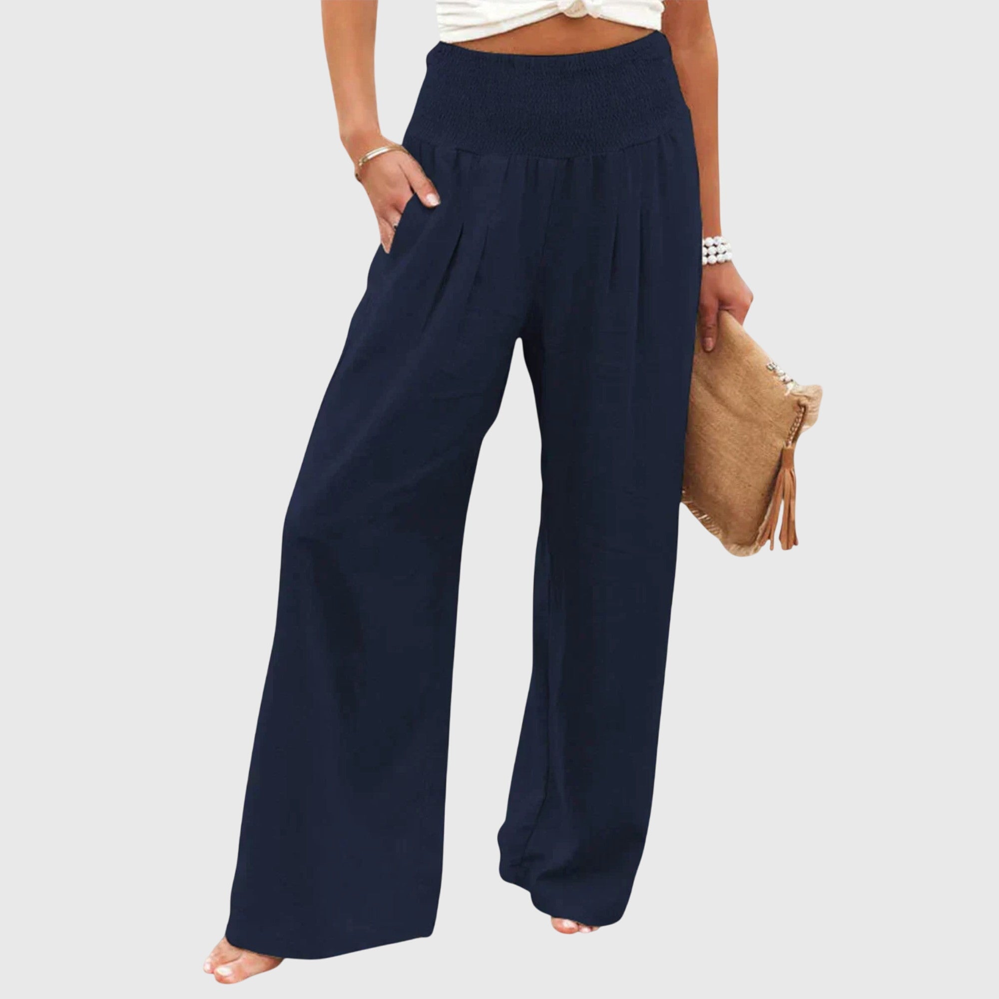 Pantaloni Eleganti Donna | Pantaloni Palazzo Fluidi in Tessuto Leggero | Comfort e Stile per Ogni Occasione 1