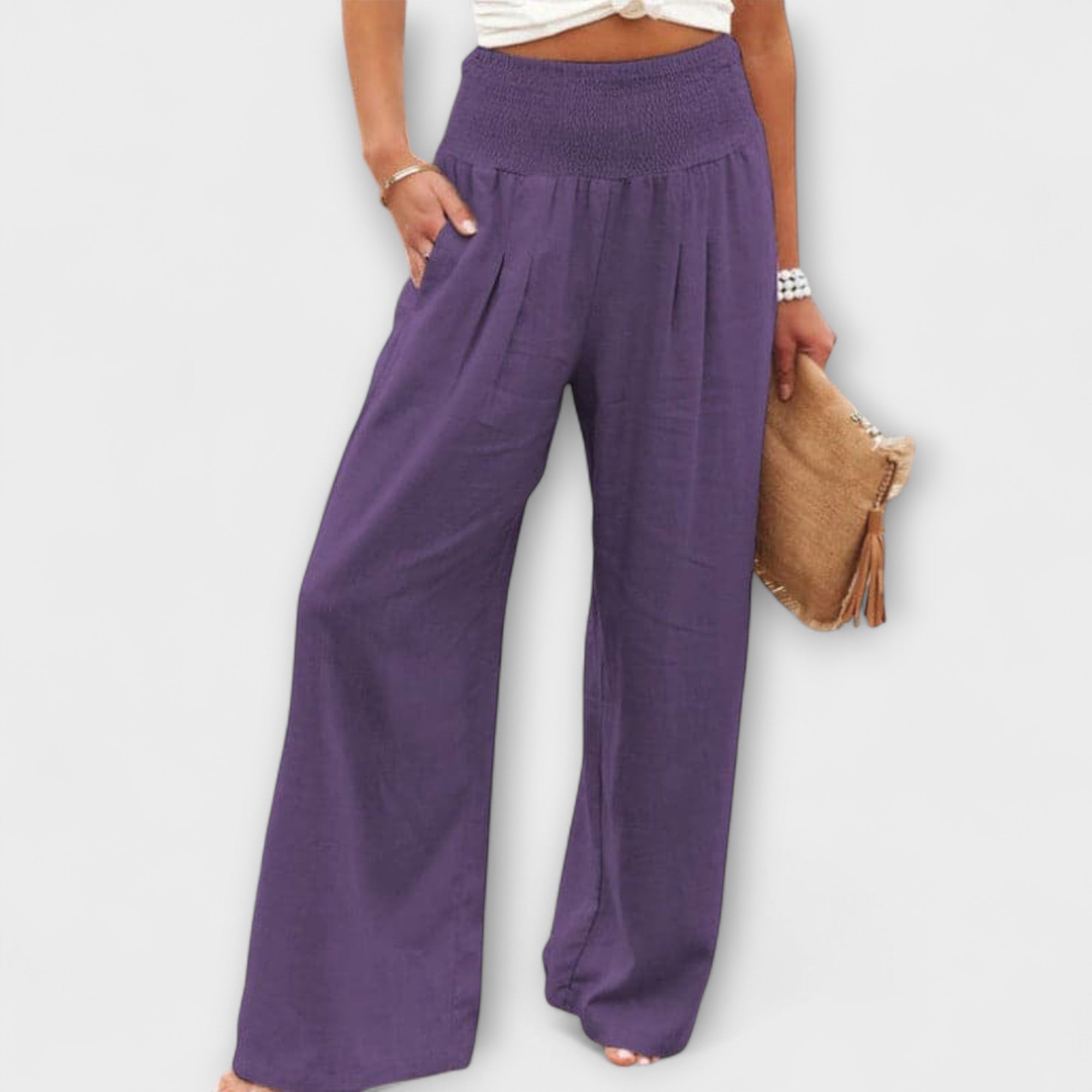 Pantaloni Larghi Donna con Elastico in Vita | Comfort e Stile Versatile per Ogni Occasione 0
