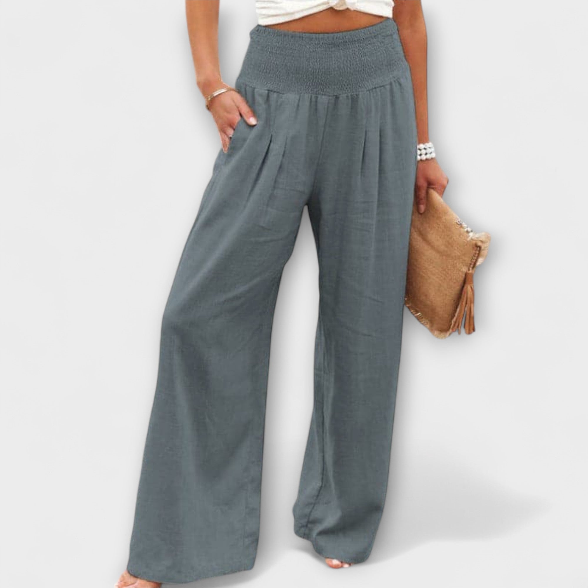 Pantaloni Larghi Donna con Elastico in Vita | Comfort e Stile Versatile per Ogni Occasione 11