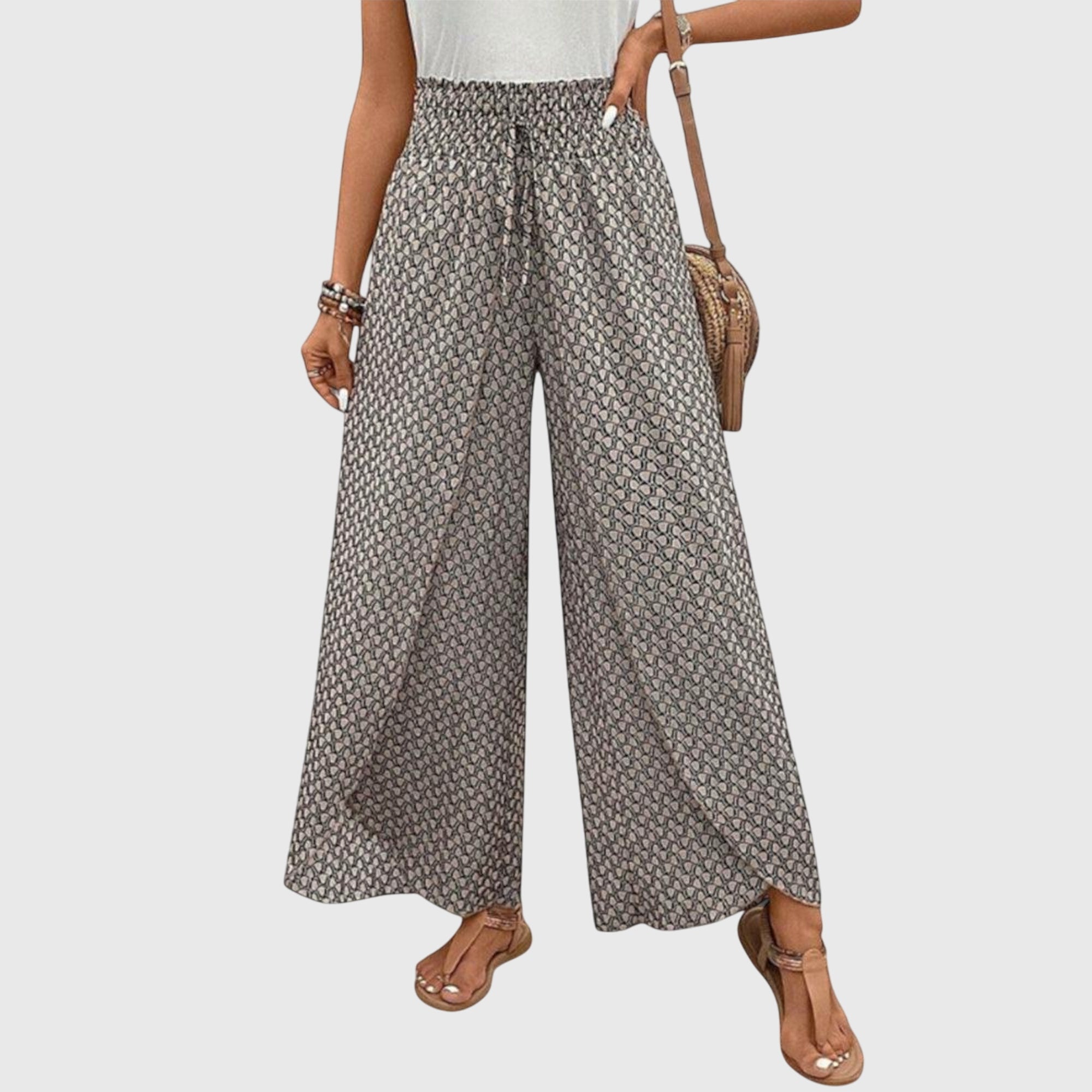 Pantaloni Palazzo Eleganti Donna con Vita Alta | Design Versatile per Comfort e Stile 1