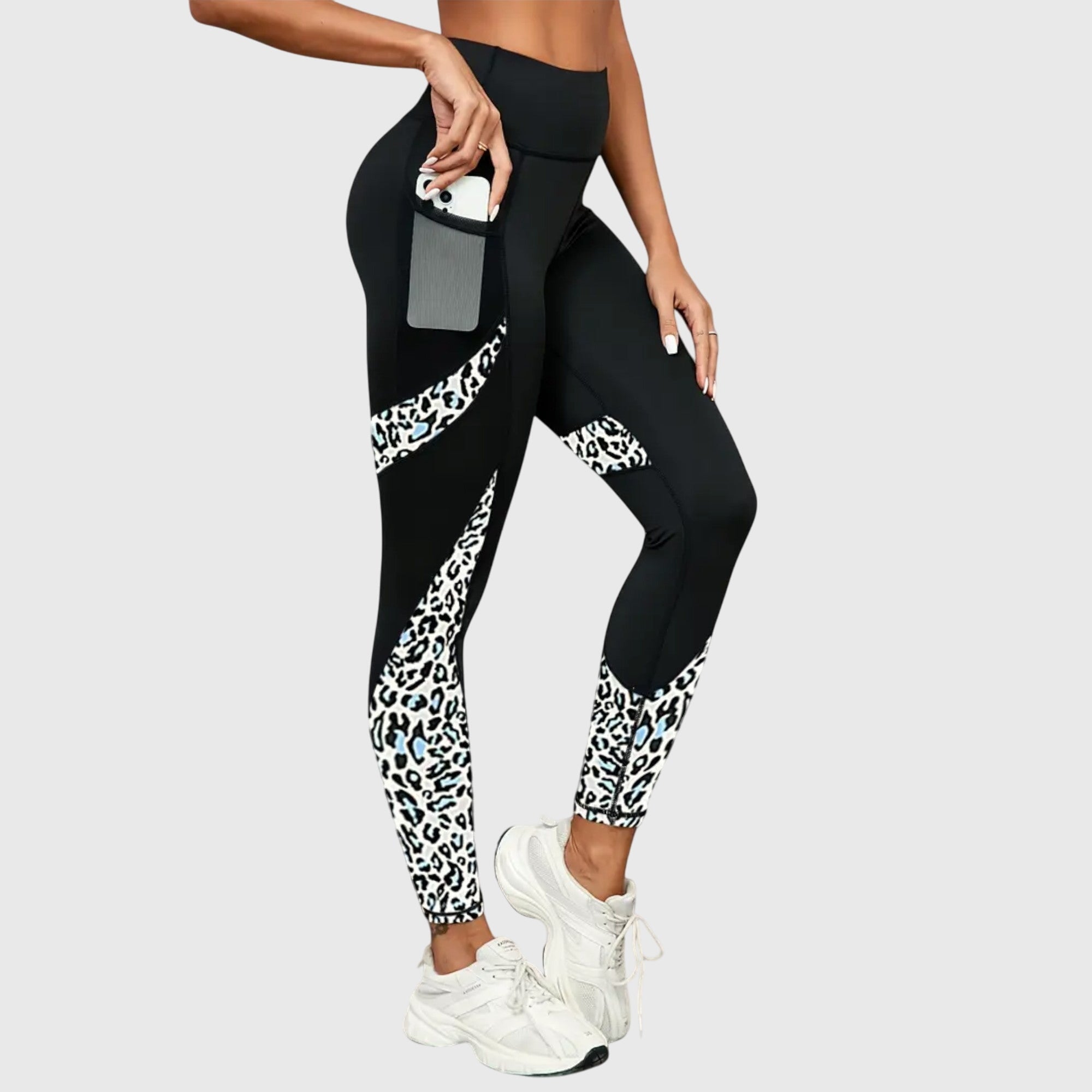 Pantaloni da Allenamento Leopardati a Vita Alta con Tasca Integrata | Comfort e Stile per Ogni Attività 0