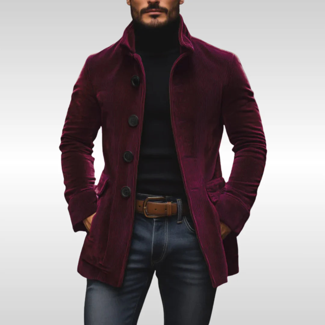Roberto | Elegante Strutturato Cappotto Invernale a Coste