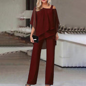 Samantha | Elegante Completo Donna Cerimonia con Spalle Scoperte 0