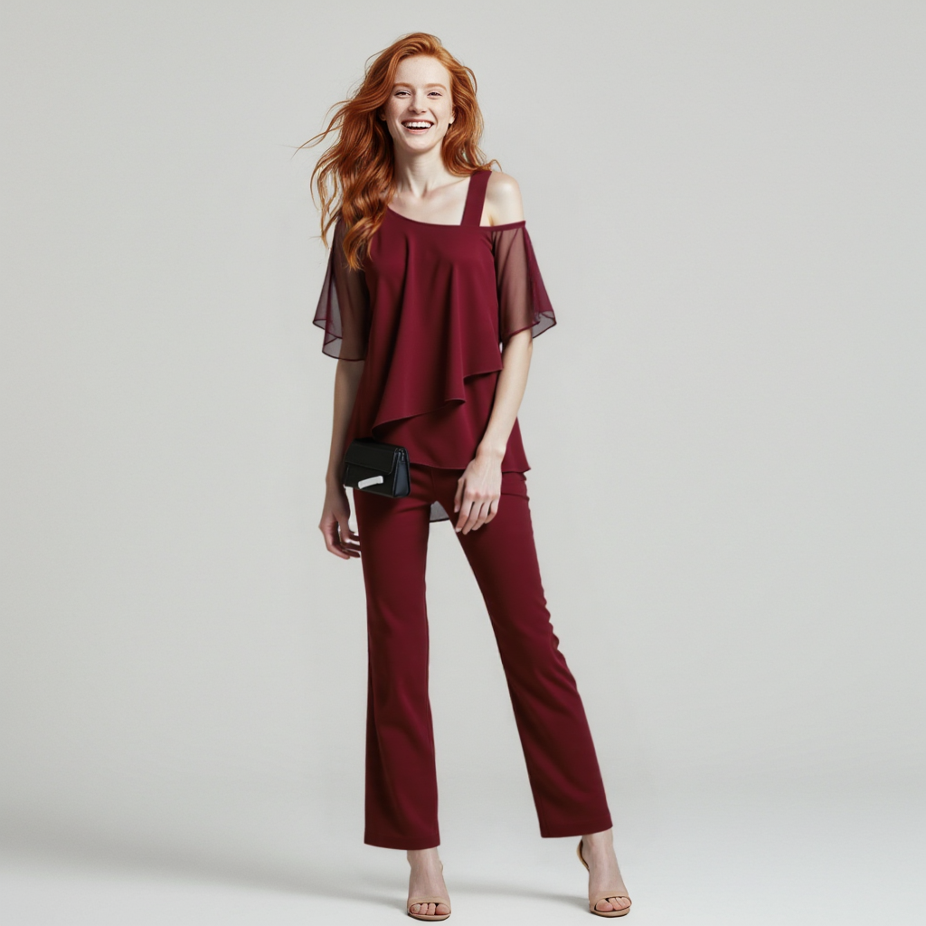 Samantha | Elegante Completo Donna Cerimonia con Spalle Scoperte 4