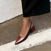 Samantha | Eleganti Tacchi Ortopedici Confortevoli Nero Beige 5