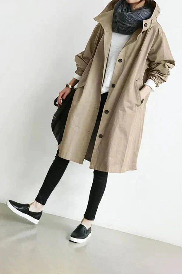 Saveria | Impermeabile Oversize Chic per Cappotto Donna Moderno 8