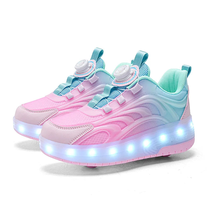 Scarpe da Skate a Rotelle con Luci LED e Design Robusto | Ricaricabili per Divertimento all'Aperto per Bambini 0