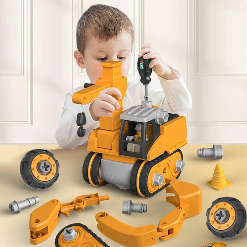 Set Gioco Educativo | Veicolo da Costruzione con Cacciavite Elettrico | Sviluppa Creatività e Abilità Tecniche per Bambini 0