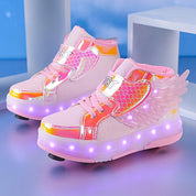 Sneakers Luminose per Bambini con Ali Ricaricabili USB | Comfort e Stile per Attività all'Aperto 1