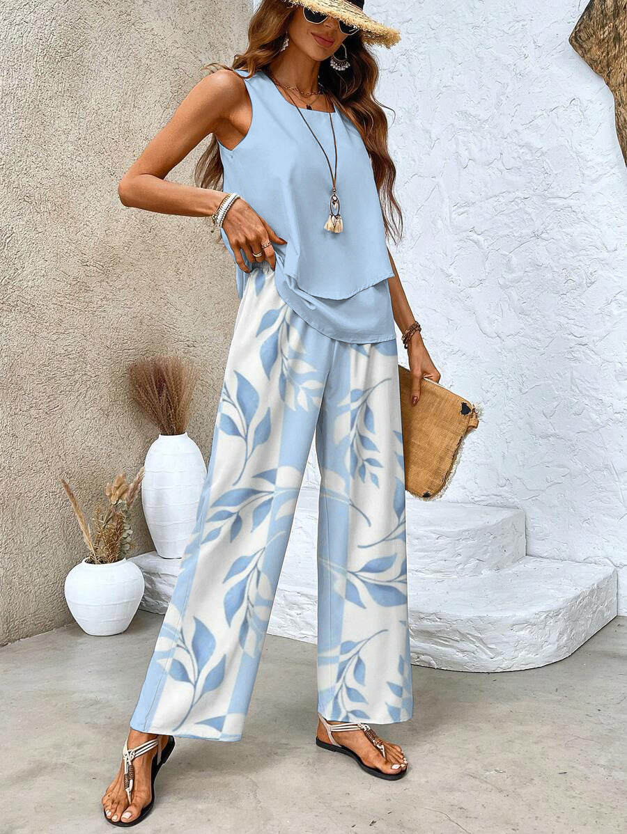 Sofia | Chic Set Tuta Donna con Pantaloni Ampi e Top a Strati 1