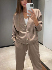 Sofia | Completo Donna Elegante in Maglia con Cardigan e Pantaloni Chic 1