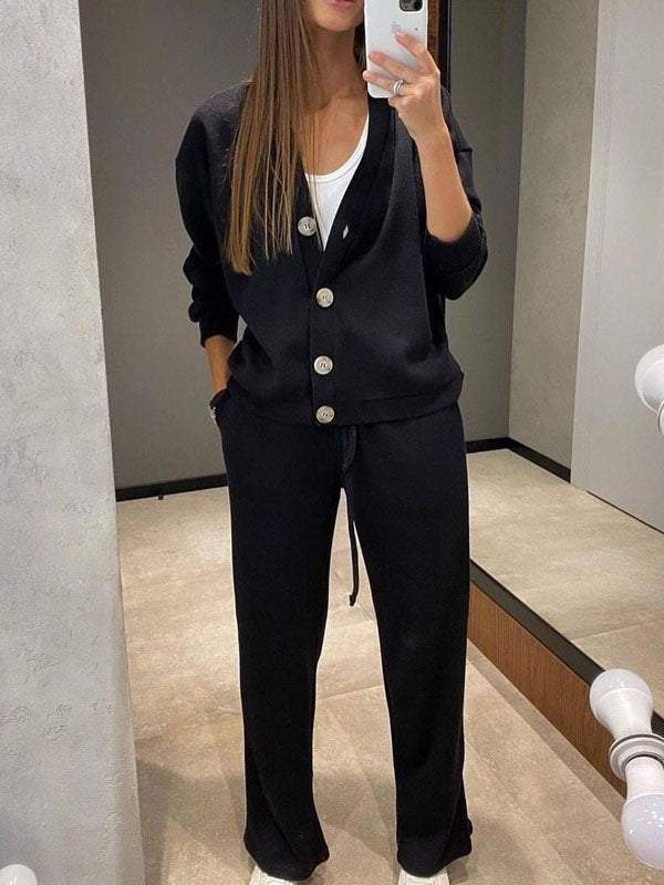 Sofia | Completo Donna Elegante in Maglia con Cardigan e Pantaloni Chic 3