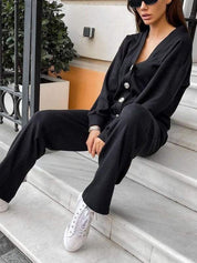 Sofia | Completo Donna Elegante in Maglia con Cardigan e Pantaloni Chic 4