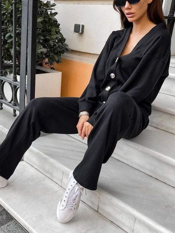 Sofia | Completo Donna Elegante in Maglia con Cardigan e Pantaloni Chic 4
