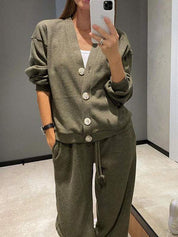 Sofia | Completo Donna Elegante in Maglia con Cardigan e Pantaloni Chic 6