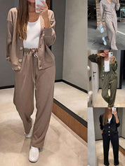 Sofia | Completo Donna Elegante in Maglia con Cardigan e Pantaloni Chic 8