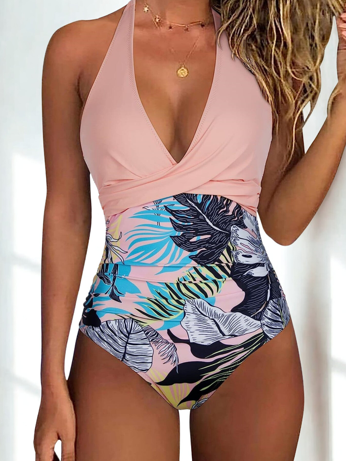 Sofia | Costume Intero Scollo a V Tropicale Elegante 3