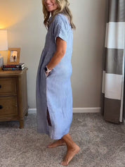 Sofia | Elegante Abito Chemisier a Righe per Donna 1
