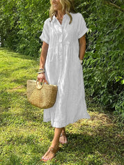 Sofia | Elegante Abito Chemisier a Righe per Donna 10