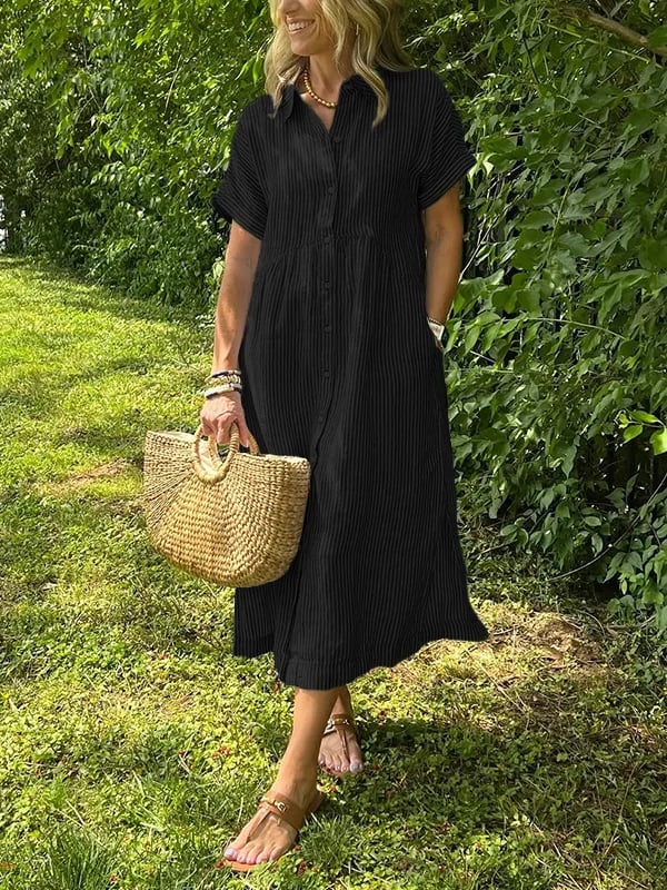 Sofia | Elegante Abito Chemisier a Righe per Donna 3