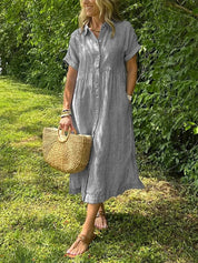 Sofia | Elegante Abito Chemisier a Righe per Donna 4