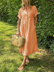 Sofia | Elegante Abito Chemisier a Righe per Donna 9