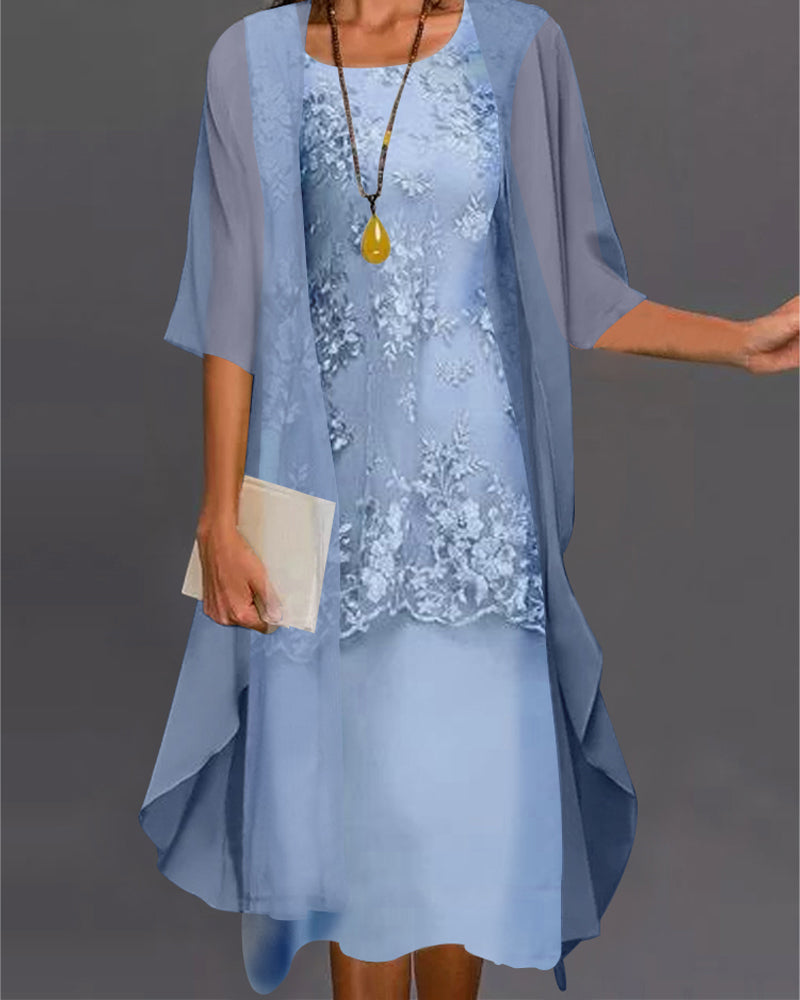 Sofia | Elegante Abito Chiffon a Due Pezzi per Cerimonia Donna 0