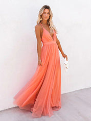 Sofia | Elegante Abito Estivo Maxi da Donna in Pesca 1