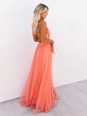 Sofia | Elegante Abito Estivo Maxi da Donna in Pesca 3