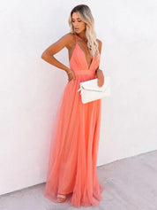 Sofia | Elegante Abito Estivo Maxi da Donna in Pesca 4