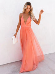 Sofia | Elegante Abito Estivo Maxi da Donna in Pesca 5