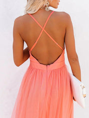Sofia | Elegante Abito Estivo Maxi da Donna in Pesca 6