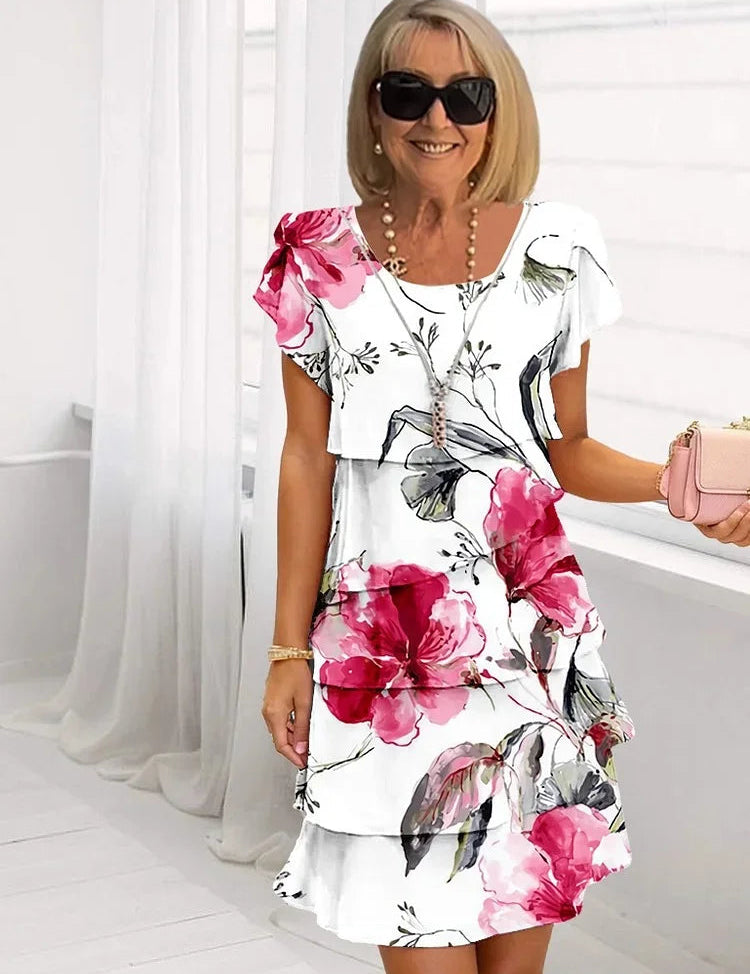 Sofia | Elegante Abito Floreale Cerimonia Midi 0