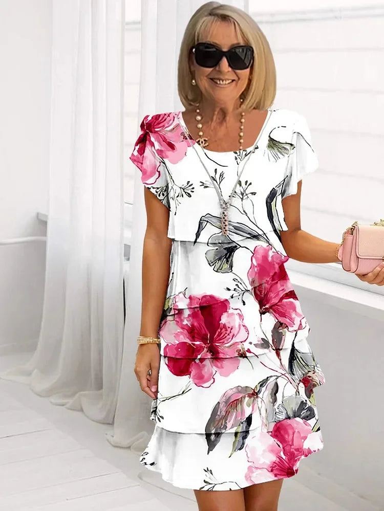 Sofia | Elegante Abito Floreale Cerimonia Midi 0