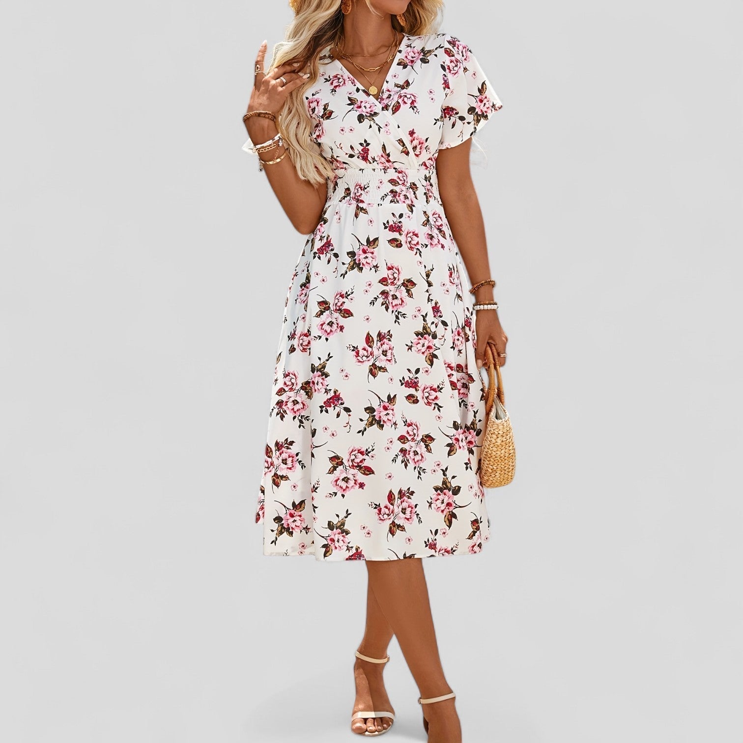 Sofia | Elegante Abito Midi Estivo per Donne, Vestito Estivo Comodo e Versatile 0