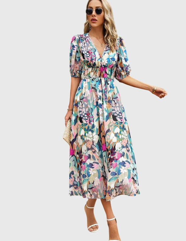 Sofia | Elegante Abito Midi Floreale per Cerimonia 0