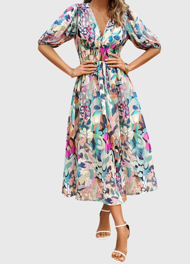 Sofia | Elegante Abito Midi Floreale per Cerimonia 2