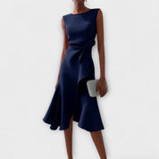 Sofia | Elegante Abito Midi Senza Maniche con Nodo in Vita 2
