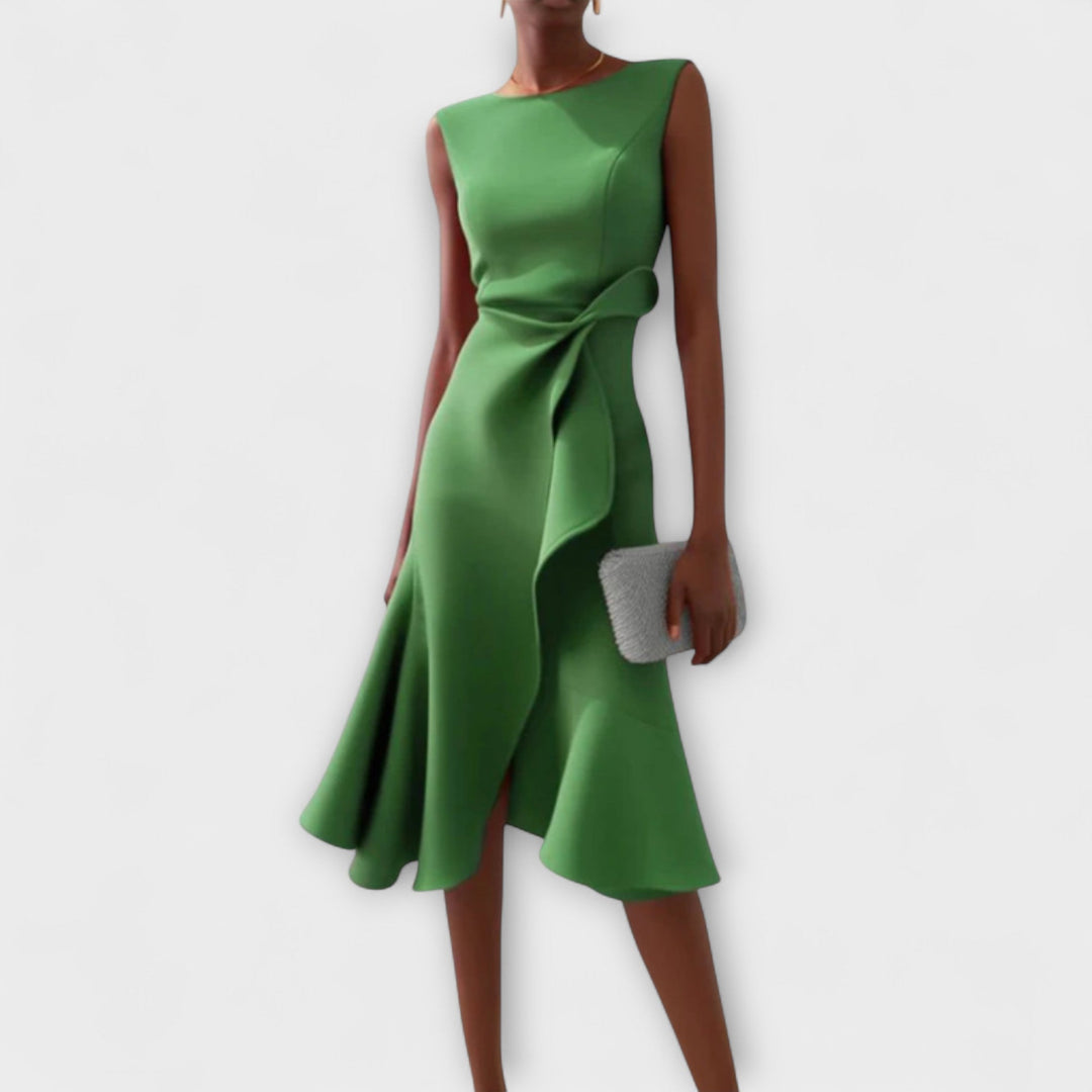 Sofia | Elegante Abito Midi Senza Maniche con Nodo in Vita 6