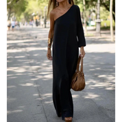 Sofia | Elegante Abito Monospalla Nero Casual Donna 0