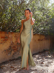 Sofia | Elegante Abito Sexy con Spacco Asimmetrico Verde 1