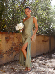 Sofia | Elegante Abito Sexy con Spacco Asimmetrico Verde 5