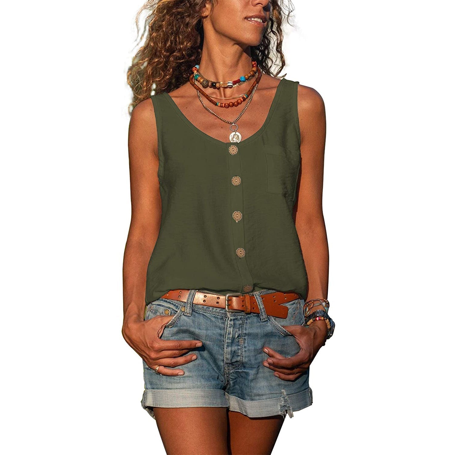 Sofia | Elegante Canottiera Bianca Donna Slim Fit 4