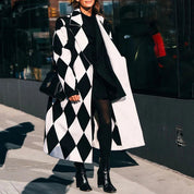 Sofia | Elegante Cappotto Lungo Nero Donna Oversize 12