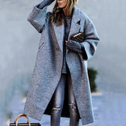 Sofia | Elegante Cappotto Lungo Nero Donna Oversize 14