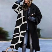 Sofia | Elegante Cappotto Lungo Nero Donna Oversize 18