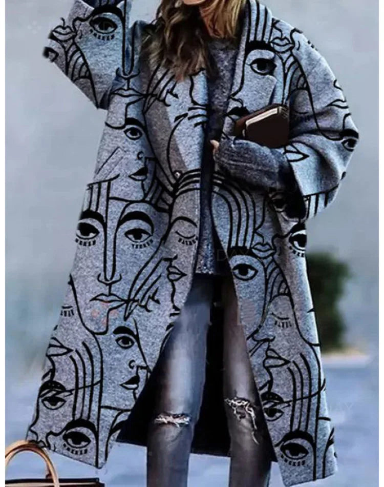 Sofia | Elegante Cappotto Lungo Nero Donna Oversize 26