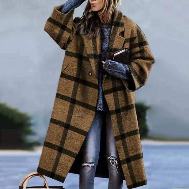 Sofia | Elegante Cappotto Lungo Nero Donna Oversize 6
