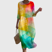Sofia | Elegante Maxi Abito Floreale Multicolore per Donna 6
