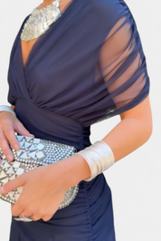 Sofia | Elegante Maxi Abito Scollo a V Con Maniche Fluide 10
